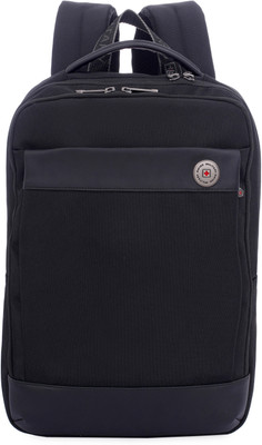 SWISS MILITARY KNOX Multiple Quick Access Pockets, 15.6'' Laptop Screen Key Chain Holder Black 11 L Laptop Backpack(Black)