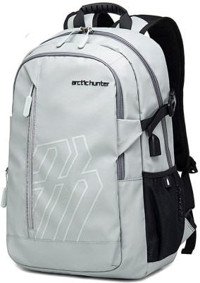 Red Lemon Arctic Hunter 15.6 inch laptop bag with Usb Charging Port for Men -Grey 25 L Laptop Backpack(Grey)