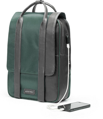 Assembly 15.6 Inches Backpack with USB Charging Port & Organiser Pockets - Echo 17 L Laptop Backpack(Green)