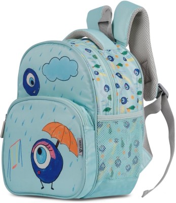 VISMIINTREND Cute Evil Eye School Bag Backpack for Kids Boys & Girls | Rakhi Gifts for Kids 15 L Backpack(Blue, Grey)