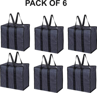 E VYAPAR KENDRA Combo Pack Of 6 Multipurpose Large Big Heavy Reusable Canvas Shopper Bag Plus 50 L Backpack(Black)