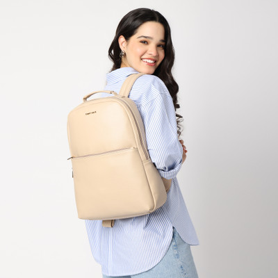 Fastrack Beige Textured Backpack 11.2 L Laptop Backpack(Beige)