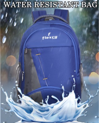FLEXCY LEATHER ROYAL BLUE FLEXCY NEW THREE PARTITION BACKPACK_13 35 L Backpack(Blue)