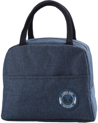PAUL SONS Insulated Denim Style Lunch Bag with Handles Canvas Tote Style Panda Logo Waterproof Multipurpose Bag(Dark Blue, 5 L)