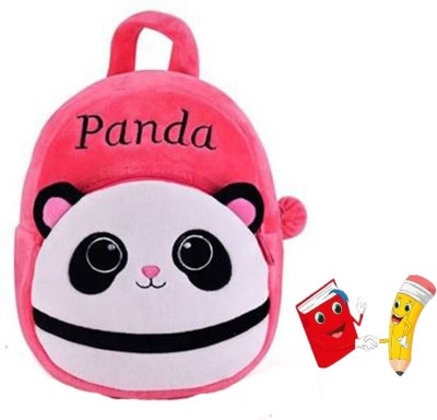 Bluemoon Best Pink Panda Kids School Bag For Kids, Age 2 To 5 Plush Bag (Pink, 14 Inch) 14 L Backpack(Multicolor)