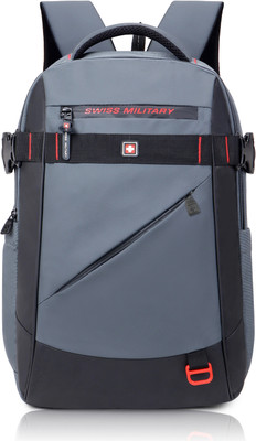 SWISS MILITARY GHOST X Multi Utility Backpack with Headphone Socket 30 L Backpack(Grey, Red)