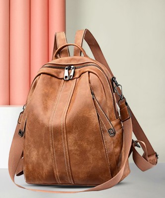 PIKOX Backpack Purse for Women Convertible Travel Vintage PU Shoulder Bag 25 L Backpack(Tan)