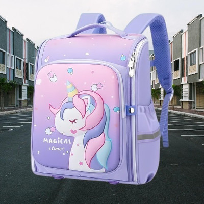 Sageware 3D Graphic Design Boys & Girls School Bag Perfect for Kids 20 L Backpack(Purple)