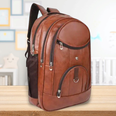 sk faishon Faux leather Laptop Backpack/Casual Backpack College Travel For Men/Women 35 L Backpack(Tan)