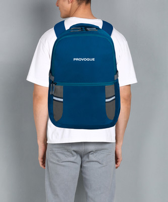 PROVOGUE 3 Compartment Premium Quality, Large Size ,Office/College/School Laptop 38 L Laptop Backpack(Blue, Grey)