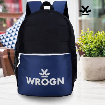 WROGN Backpack For College School Travel Office Backpack For Men & Women (Black,Blue) 25 L Laptop Backpack