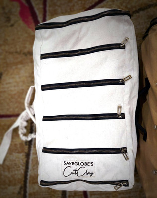 SaveGlobe CotClay Eco-Friendly Off White Multi-Compartment Canvas Travel Backpack 25 L Backpack(White)