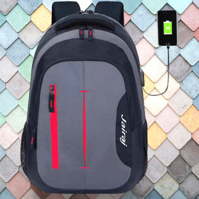 JairaJ backpack bag laptop bag school backpag(20*14) 38 L Laptop Backpack(Red, Grey)
