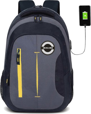 Incline For,Office/Travel/Use,Unisex,with Rain Cover And USB Charging Port (1043) 35 L Laptop Backpack(Black, Yellow)