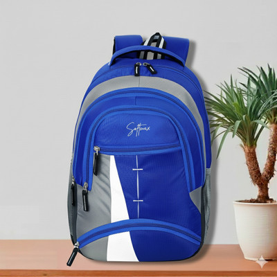 Softmax Large 35 L Backpack School/College Office Casual Waterproof bag 35 L Laptop Backpack(Blue, White, Grey)