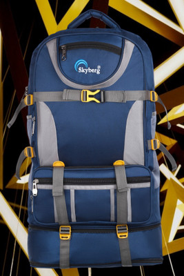 Skyberg 60 Litres Curve Water Resistant Rucksack For Hiking Trekking And Travel - Unisex 60 L Backpack(Blue)