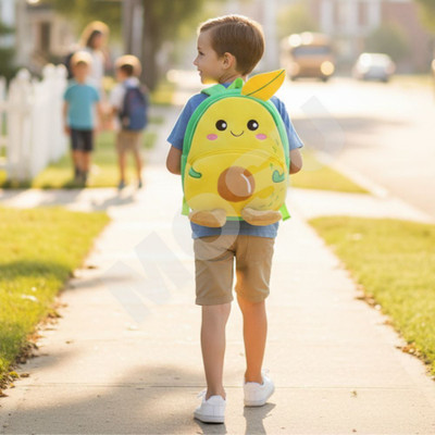 MOSU Soft Plush Cartoon Kids School Bag Boys & Girls (1–6 Yrs) Nursery, UKG, NKG 10 L Backpack(Yellow)