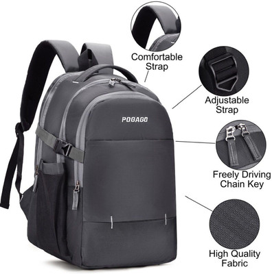 pogago B-0116-Grey 30 L Laptop Backpack(Grey)