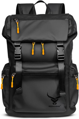 REDHORNS With 15.6 Inch Padded Sleeves Laptop Bag For Men & Women With USB Charging Port 25 L Laptop Backpack(Black)