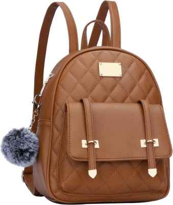 Bizarre Vogue Pompom Style Backpack 3 L Backpack(Brown)