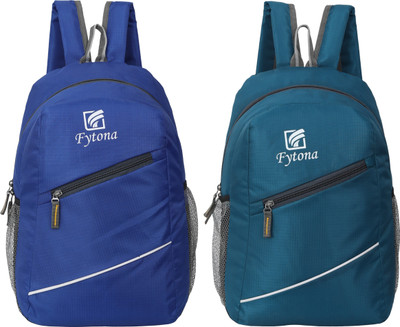 Fytona COMBO 25 L Casual Waterproof Laptop Bag/Backpack for Boys Girls School College 25 L Backpack(Blue, Black)