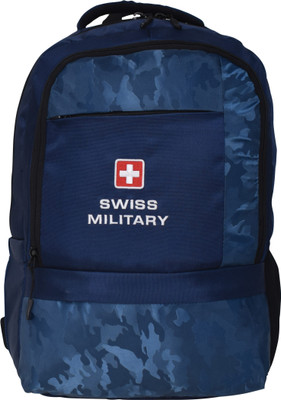 SWISS MILITARY DOMINATOR Blue Camouflage Print Laptop Backpack with Quick Access Pockets 21 L Backpack(Blue)