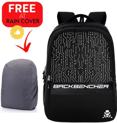 Mdali Laptop Backpack HACKER Edition Bag with 2 Secret Pockets / free rain cover 28 L Laptop Backpack(Black)