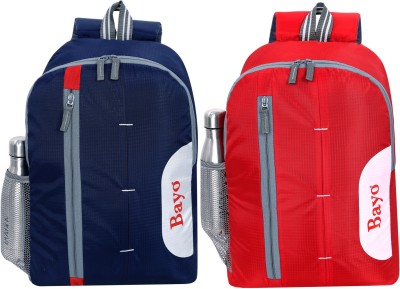 bayo Red & Navy Blue 2 pc combo For School Collage Office Tuition & Picnic Backpack 25 L Laptop Backpack(Red, Blue, Grey)