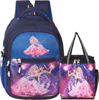 SPORT COLLECTION Cartoon Barbie School Bag/Shoulder Bags /Tiffin/Lunch Bag Combo Pack Of 2 Daily 25 L Backpack(Multicolor)