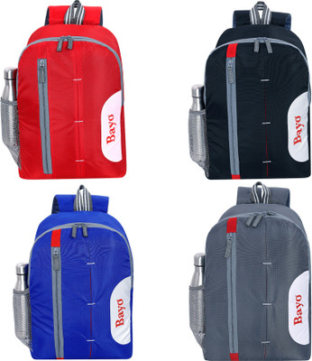 bayo Red Royal Blue Black & Grey 4pc combo For School Collage Office Tuition & Picnic 25 L Laptop Backpack(Grey, Blue, Red, Silver, Multicolor)