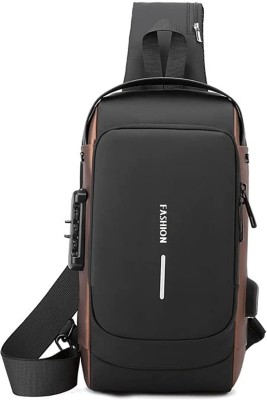 Inovera Crossbody Sling Bag w/ USB Port – Adjustable Strap for Men & Women 5 L Backpack(Black)