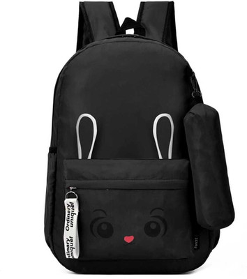 NME Collection Women's/Girls Preppy Style Fashion Waterproof Women Girls Backpack Korean Design Drawstring Chain travel College Office Bag Laptop Backpack 12 L Backpack(Black)