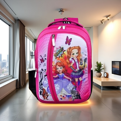 Softmax Large 30 L Backpack School Casual Waterproof and printed bag 30 L Backpack(Pink)