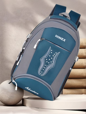 HINEX BAGS Large men and women for school bag college bag 35 L Laptop Backpack(Blue, Grey)