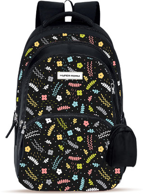 Hyper Adam School Bags For Kids Casual College Bags For Boys & Girls With Extra Pouch 35 L Backpack(Black, Multicolor)