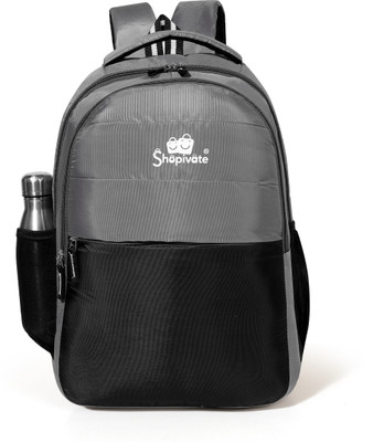 Shopivate Shopivatee UrbanPro 35L 35 L Laptop Backpack(Grey, Black)