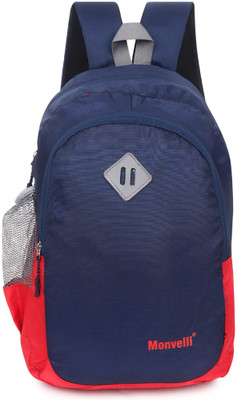 MONVELLI Mon_Backpack-Blue-Red-1_12 15 L Backpack(Blue, Red)