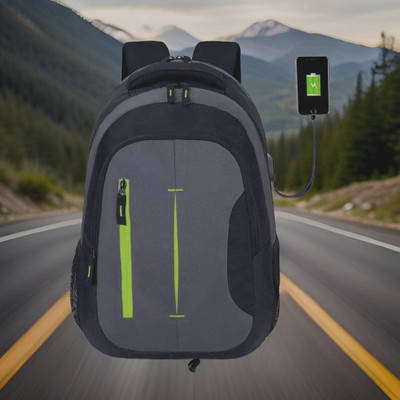 HouseOfCommon backpack bag laptop bag school backpag(18.4*14) 37.1 L Laptop Backpack(Black, Grey)