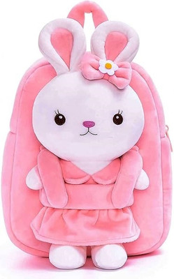 Thewarship Kids Velvet School Bags for Picnic Full Body Sky Rabbit Plush Bag 10 L Backpack(Pink)