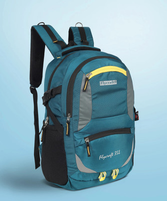 Flycraft simna.1378/2 airport yellow spacy unisex laptop backpack & travel,office bags with rain cover and reflective strip style 30 L Backpack(Yellow, Blue)