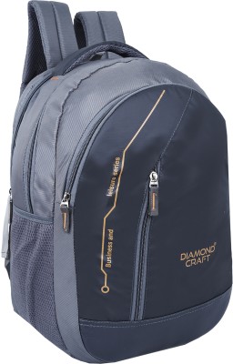 DIAMOND CRAFT Medium 30 L Laptop Backpack Unisex Travel Backpack (GRAY) 35 L Laptop Backpack(Grey, Orange)