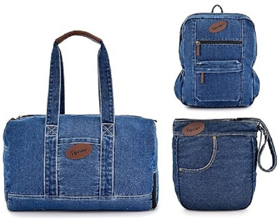 TENER Combo of Duffel Bag ,Laptop Backpack and Tunic Sling for Travel and Everyday Use 18 L Backpack(Blue)