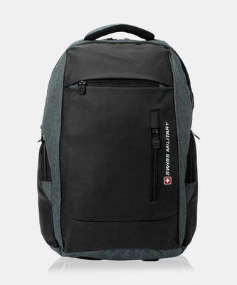 SWISS MILITARY with Rain Cover 26 L Laptop Backpack(Black)