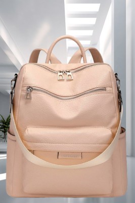 TrueArch Women Leather Backpack for Women | Shoulder Bag for Women and Girls 25 L Backpack(Beige)