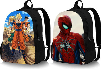 Shishtha A_GOKU_@@_5 & SPIDER-04_@@_1PC_abc 30 L Backpack(Black, Black)