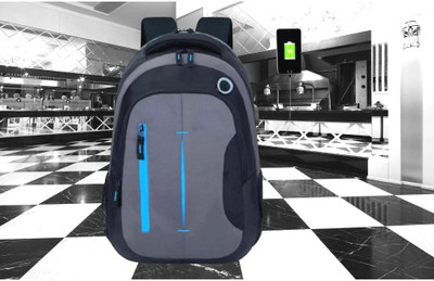 JairaJ backpack bag laptop bag school backpag(19*14) 35 L Laptop Backpack(Blue, Grey)