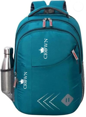 CROWN Large & Stylish Spacious Design for School & College & Laptop 25 L Backpack(Blue)