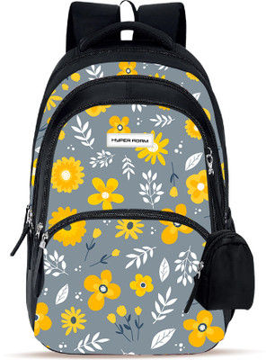 Hyper Adam School Bags For Kids Casual College Bags For Boys & Girls With Extra Pouch 35 L Backpack(Black, Grey)