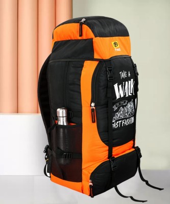 Fast Fashion 60L Travel Backpack for Outdoor Sport Hiking Rucksuck Travel Bag Bagpack Daypack 70 L Laptop Backpack(Orange, Black)