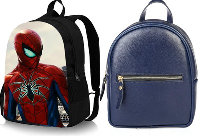 khatushyam collection A_SPIDER-04_@@_1PC & leather look blue backpack_12_abc 30 L Backpack(Black, Black)